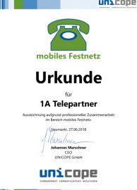 Zertifikat unicope 2017 Zertifikat unicope 2017